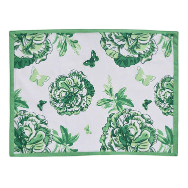 Patricia Heaton Home Florals And Flitters Reversible Placemat Green Set of 12 Park Designs - The Fox Decor